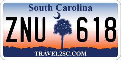 SC license plate ZNU618