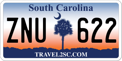 SC license plate ZNU622