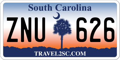 SC license plate ZNU626