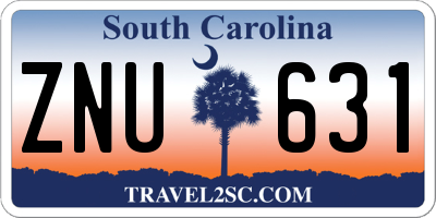 SC license plate ZNU631