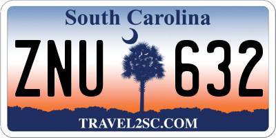 SC license plate ZNU632
