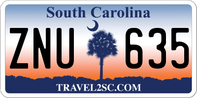 SC license plate ZNU635