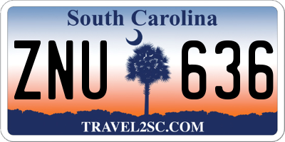 SC license plate ZNU636