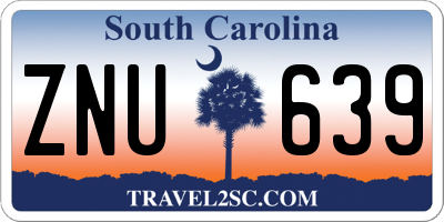 SC license plate ZNU639