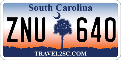 SC license plate ZNU640