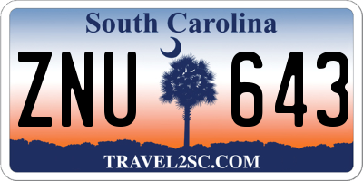 SC license plate ZNU643