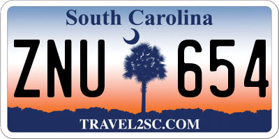 SC license plate ZNU654