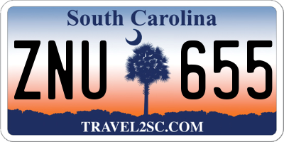 SC license plate ZNU655