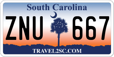 SC license plate ZNU667