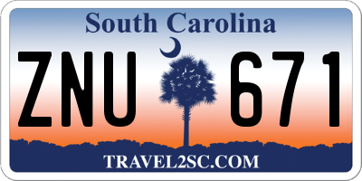 SC license plate ZNU671