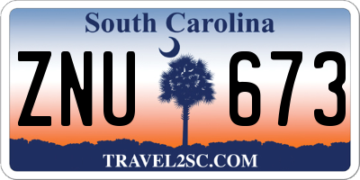 SC license plate ZNU673