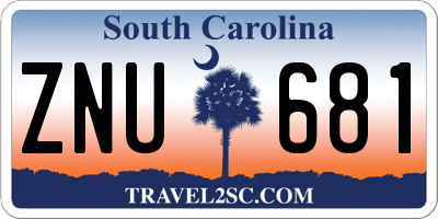 SC license plate ZNU681