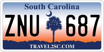 SC license plate ZNU687