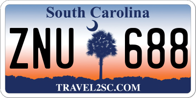 SC license plate ZNU688