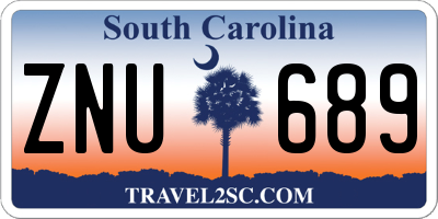 SC license plate ZNU689