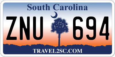 SC license plate ZNU694