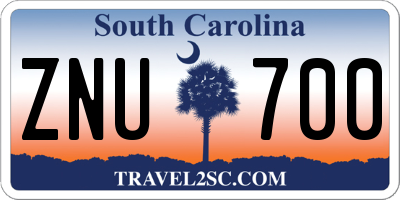 SC license plate ZNU700