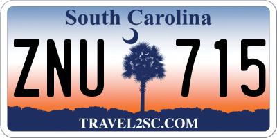 SC license plate ZNU715