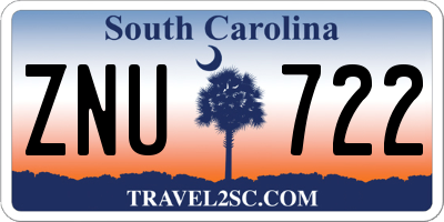 SC license plate ZNU722