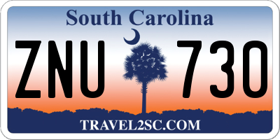 SC license plate ZNU730