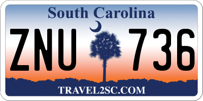 SC license plate ZNU736