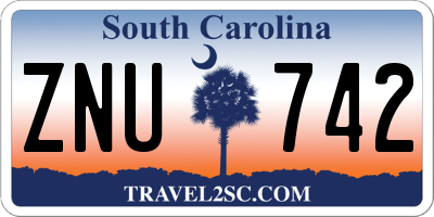SC license plate ZNU742