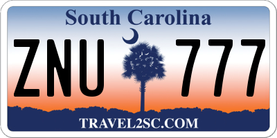 SC license plate ZNU777