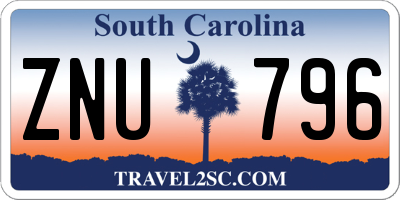 SC license plate ZNU796