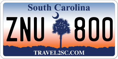 SC license plate ZNU800