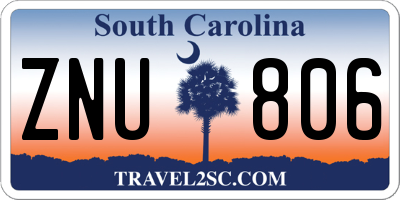 SC license plate ZNU806