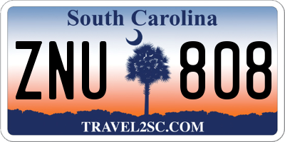 SC license plate ZNU808