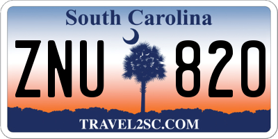 SC license plate ZNU820