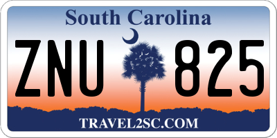 SC license plate ZNU825