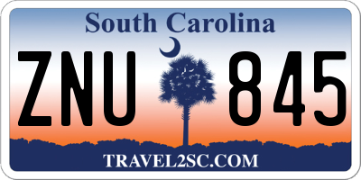 SC license plate ZNU845