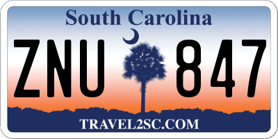 SC license plate ZNU847