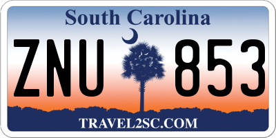 SC license plate ZNU853