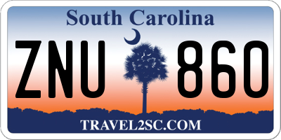 SC license plate ZNU860