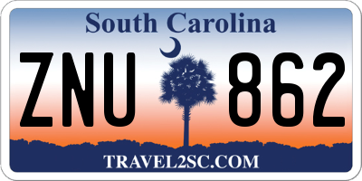SC license plate ZNU862