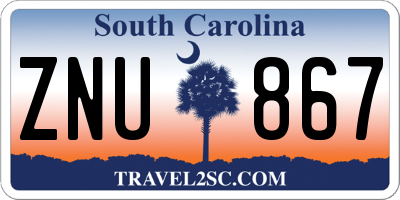 SC license plate ZNU867