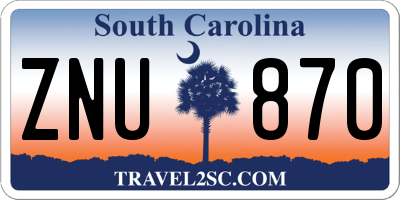 SC license plate ZNU870