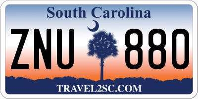 SC license plate ZNU880