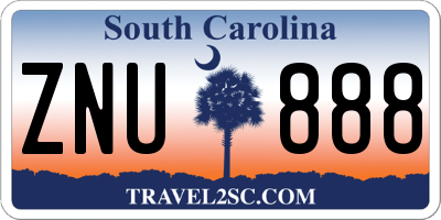 SC license plate ZNU888