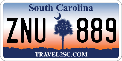 SC license plate ZNU889