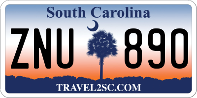 SC license plate ZNU890