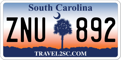 SC license plate ZNU892