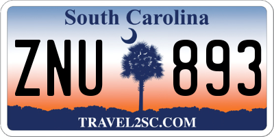 SC license plate ZNU893
