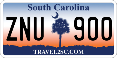 SC license plate ZNU900