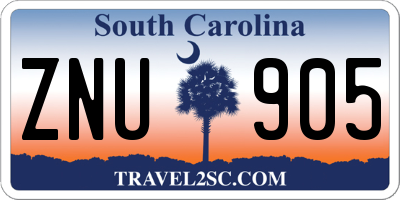 SC license plate ZNU905