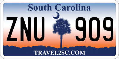 SC license plate ZNU909