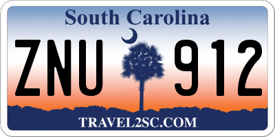 SC license plate ZNU912